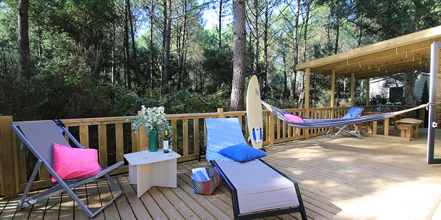 Camping Blue Océan terrasse chalet