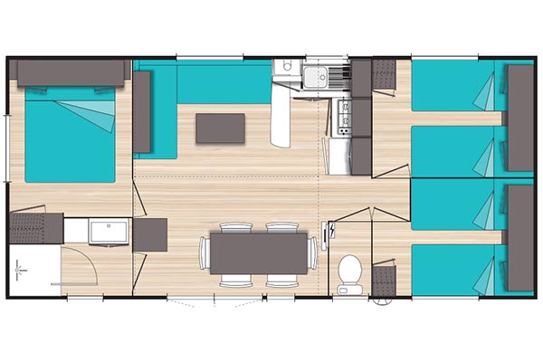 Hébergement Mobil-home 6/8 pers. - camping Blue Océan