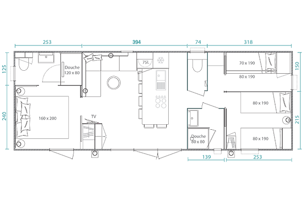 Hébergement Premium Key West - camping Blue Océan